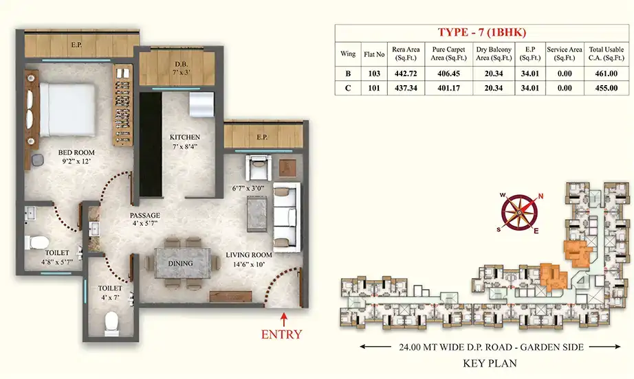 Type 7 (1 BHK)